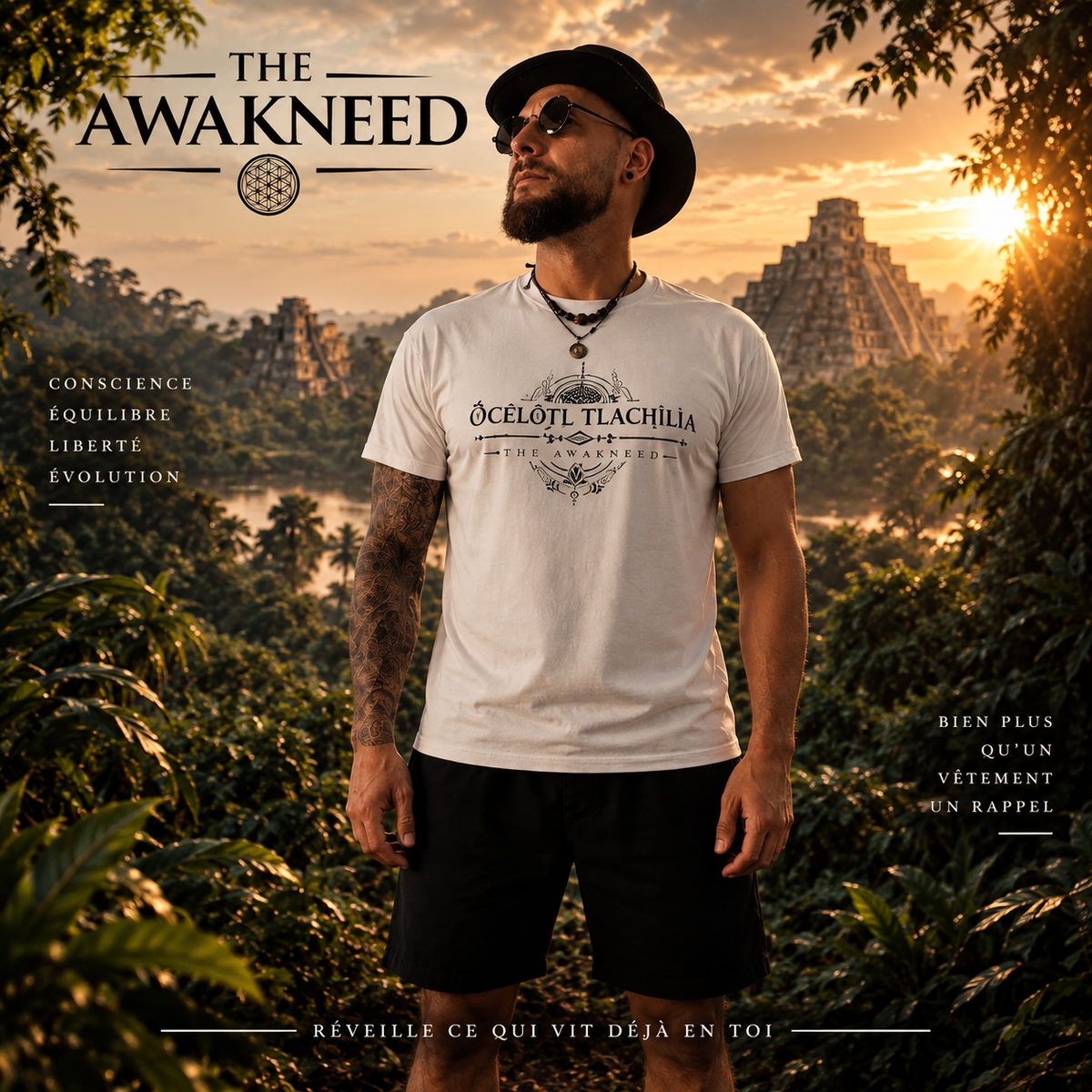 T-shirt AWAKNEED – Ocelotl, la voie de l’éveil